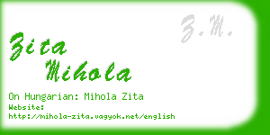 zita mihola business card
